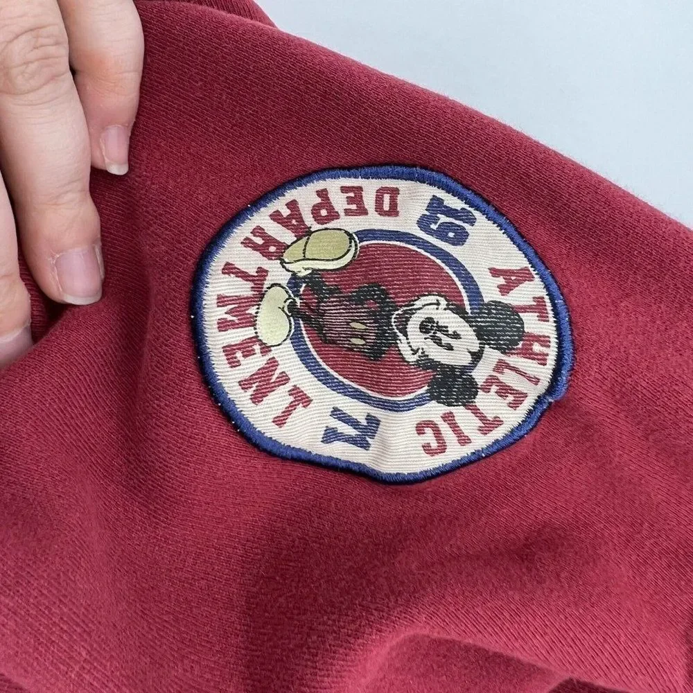 Walt Disney World Kids Medium Maroon Hooded Zip Up Jacket 1971-Disney Tag